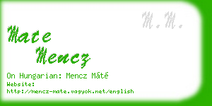 mate mencz business card