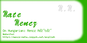 mate mencz business card